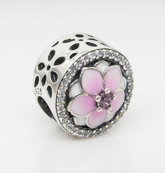 

selling pink magnolia charms beads jewelry accessories logo original box for 925 sterling silver diy bracelet jewelry4726777, Bronze;silver