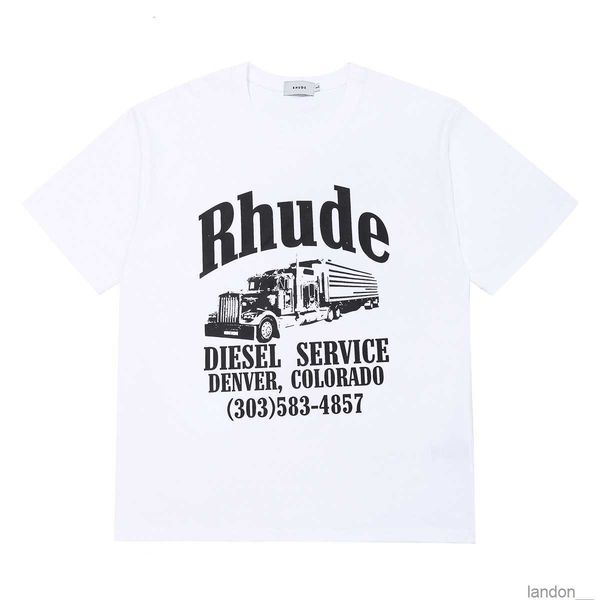 

23ss rhude t shirt summer mens t shirt rhude fashion causal men designer short sleeves us size s-xxl, White;black