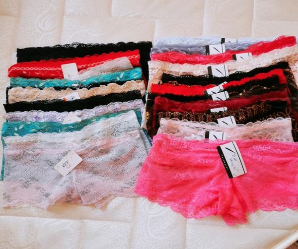 

multi designs underwear women floral panties lace lingerie boy shorts hollow briefs seamless bragas calcinha intimates underp1036191, Black;pink