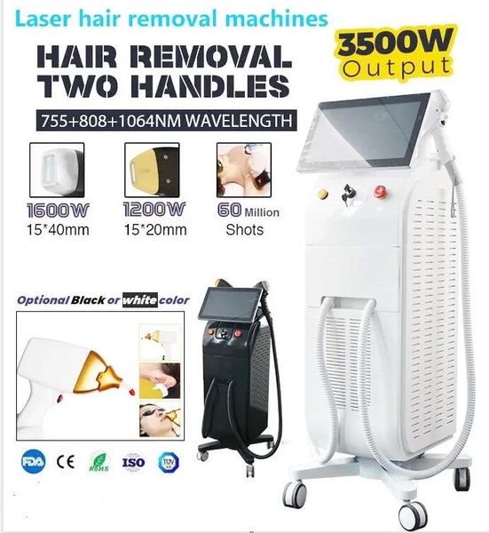 

clinic use hair removal laser 755 808 1064 nm diode laser cooling ice point hair removal triple wave lazer hair remove machine for dark whit, Black