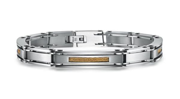 

whole men link cable bracelet stainless steel jewish jewelry wire rope inlady width 16mm 3 row heavy88584625807064, Black