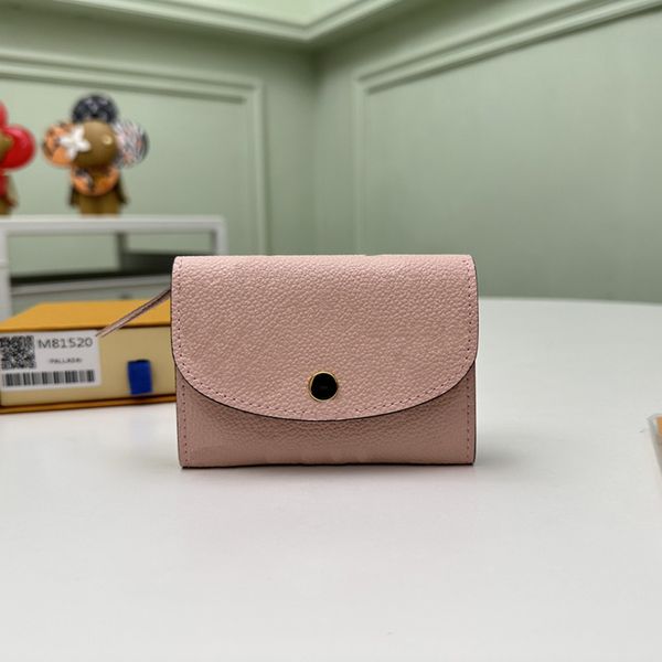 

fashion designer rosalie wallet blue pink calfskin leather handbag purse for women coin bag with box m81974, Red;black