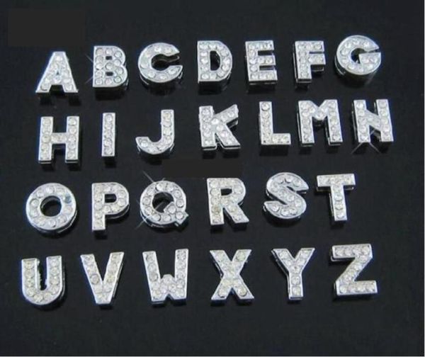 

instock clearance 130pcslot diy slide letters az with rhinestone charms for 8mm diy leather wristband bracelet2814562, Bronze;silver