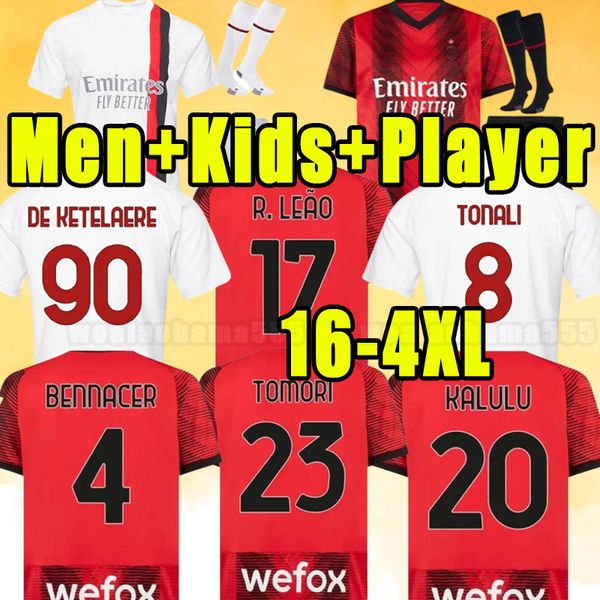

3xl 4xl 23 24 pulisic giroud soccer jerseys ibrahimovic football shirt 2023 2024 tonali rebic camiseta ac milans kjaer theo brahim r.leao me, Black;yellow
