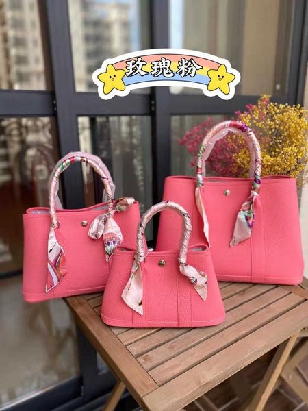 

classic garden party tote bag layer cowhide lychee pattern garden bag lady handbag large capacity guangzhou goodsf28z