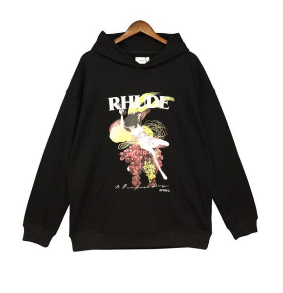

2023 latest men's and women's hoodie fashion cartoon hoodie hip-hop autumn and winter street round neck long-sleeved hooded pullov, Black