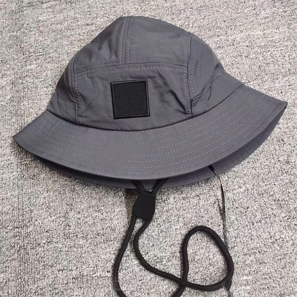

summer bob designer bucket mens hat fisherman solid color nylon casquette homme outdoor hiking designer cap strap adjustable mz07 e23, Blue;gray