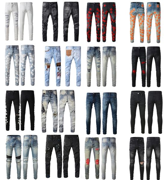 

black jeans for mens pants men fashion skinny mens straight slim elastic jean men casual biker male stretch denim trouser classic pants star, Blue
