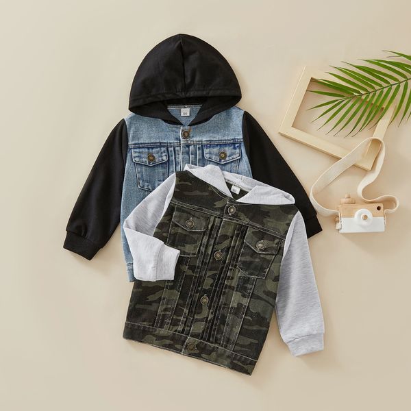 

jackets citgeett autumn kids boys coat camouflage print long sleeve hooded jacket outfit fall clothes 230728, Blue;gray