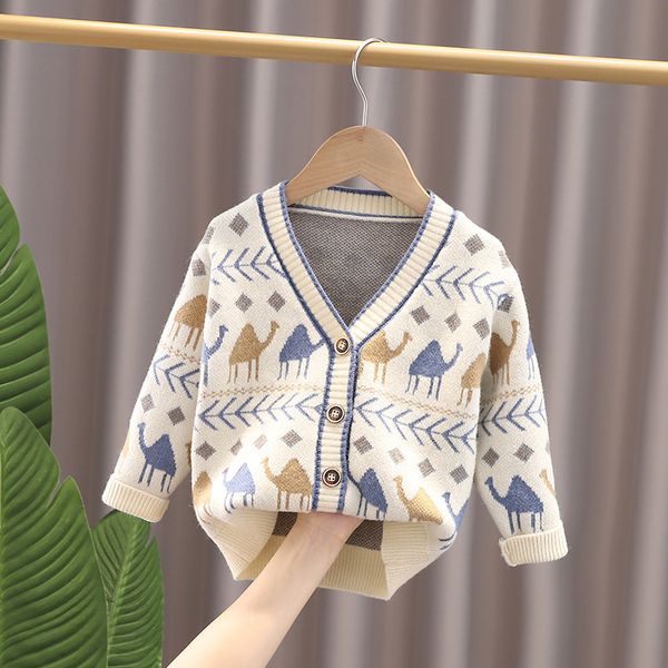 

cardigan sweater children's coat girls cartoon clothes baby knit v neck sweaters for knitted babies boy set girl 230727, Blue
