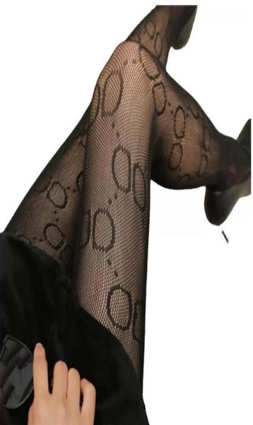 

luxury designer pantyhose classic letter net socks women039s underwear socks pure cotton knitted medium tube socks high qu3107428, Black