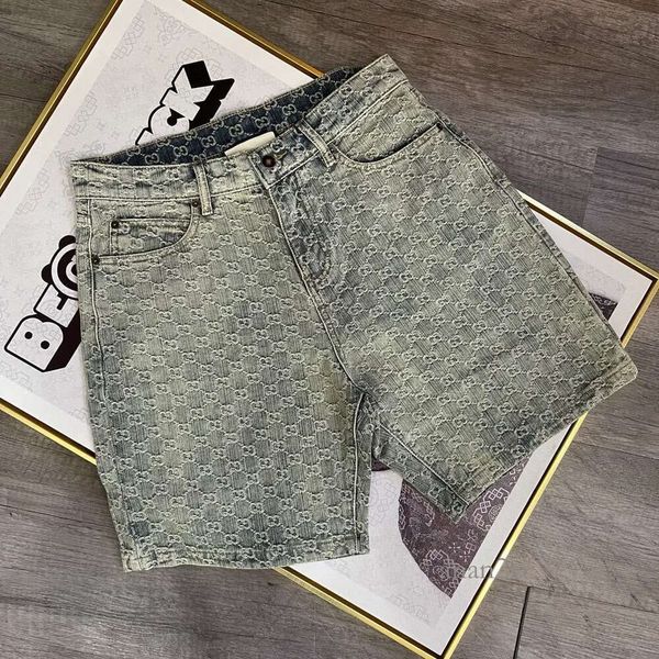 

mens shorts the latest summer designer denim shorts jacquard material design straight version of casual men shorts, White;black