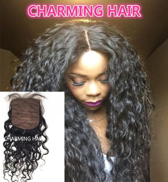 

brazilian water wave silk base closure 35x4 unprocessed wet and wavy virgin brazilian hair water wave silk closure 8quot20036877334, Black;brown