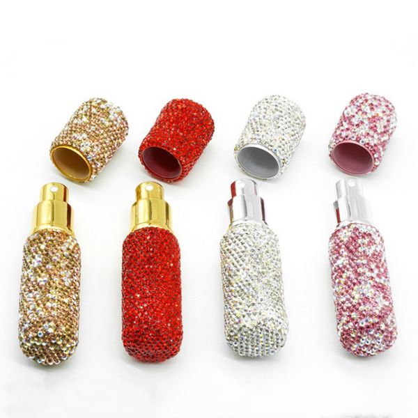 

creative elegant 10ml refillable perfume atomizer bottle shinning fully crystal perfume bottle spray bottle of essential oil fragrance