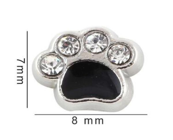 

20pcslot black paw diy alloy floating locket charms fit for glass living magnetic memory locket fashion jewelrys8378231, Bronze;silver