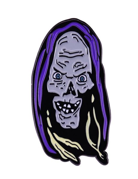 

the cryptkeeper puppet zombie skull hello boils and ghouls hello kiddies horror movie enamel pin lapel brooch4961832, Blue