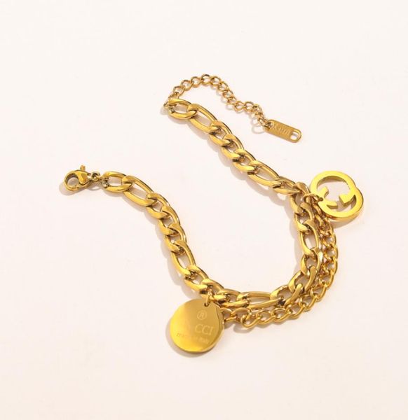 

bracelets bangle new fashionable women 18k gold plated bracelet wristband cuff chain stainless steel lovers gift wedding jewelry l5230812, Black