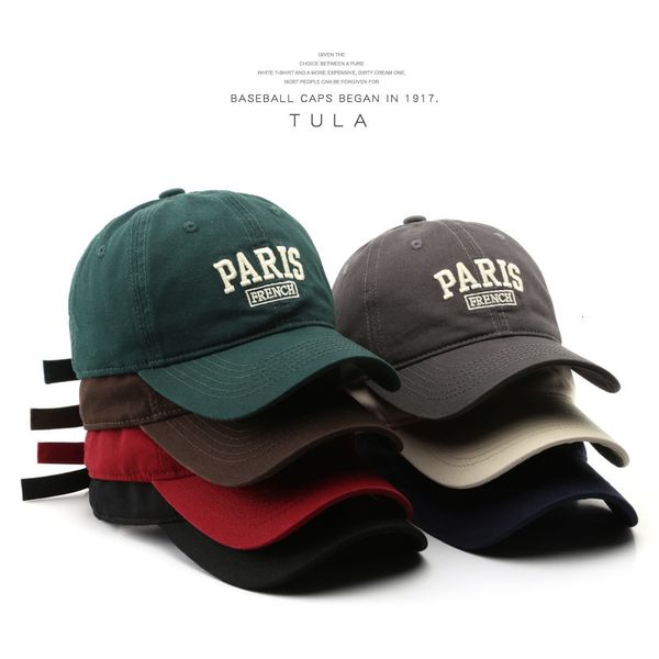 

ball caps cotton baseball cap for women and men casual visor embroidery letter paris summer solid color sun hats 230727, Blue;gray