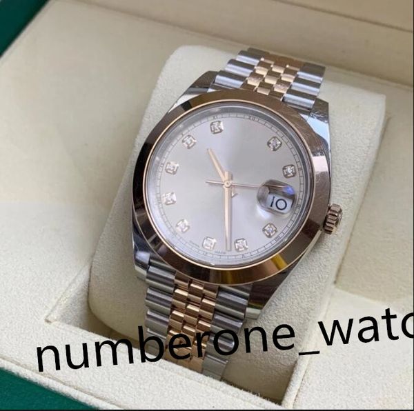 

men watches original box paper watch 126301 41mm diamond dial calendar mechanical automatic silver jubilee bracelet luxury mens watches wate, Slivery;brown