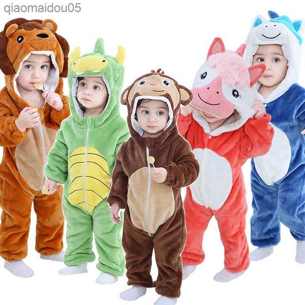 

new nt romper girls boys baby clothing newborn toddler jumpsuit long sleeve kigurumi animal panda lion comes baby onesie l230712, Blue