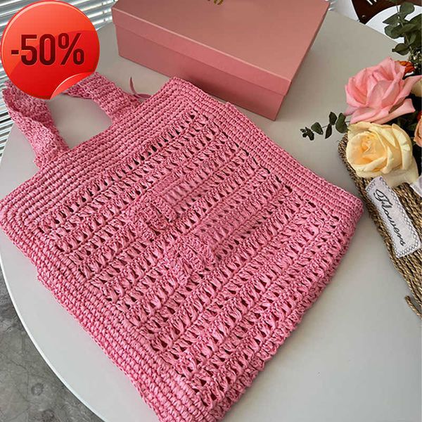 

summer beach shoulder bag straw bags miu casual rattan women handbags wicker woven female totes large capacity lady travel purseess