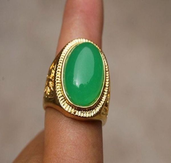 

copper alloy inlaid with jade rings green jade ring surface the inside diameter of about 18mm3341888, Golden;silver