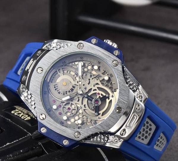 

2023 luxury men's fashion sport watch 42mm case men's rubber band and stianless steel band watch ,men's quartz watch, Slivery;brown