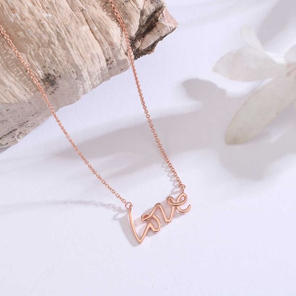 

designer tiffay di jia necklace boutique jewelry valentine's day gift love letter pendant advanced design sense, Black