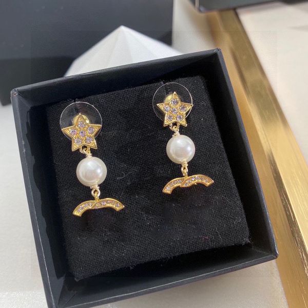 

designers brand earrings designer letter ear stud women crystal pearl geometric earring for wedding party jewerlry accessories jewelry woman, Golden