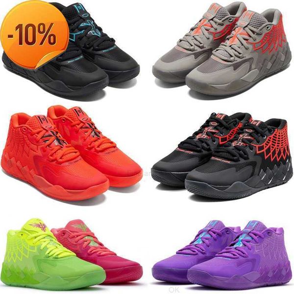 

og2023 rick and morty mb.01 baskteball shoes mens big size us lamelo ball la melos mb1 mlamelos mb 01 green red university gold neon triple, Black