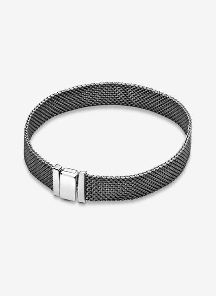 

100 925 sterling silver black reflexions mesh bracelet fit authentic european dangle charm for women fashion diy jewelry accessor4131595, Golden;silver