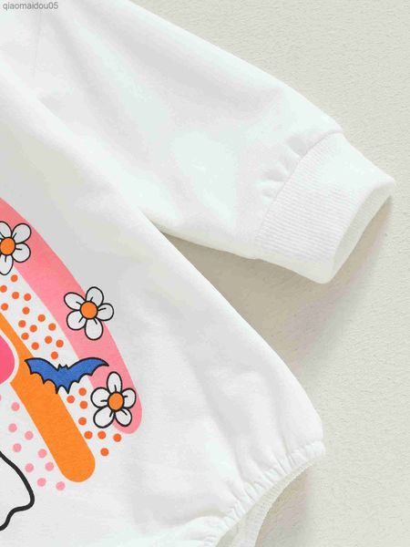 

cuddly infant halloween come jumpsuit with pumpkin ghost rainbow flower bat boo design - adorable long sleeve l230712, Blue