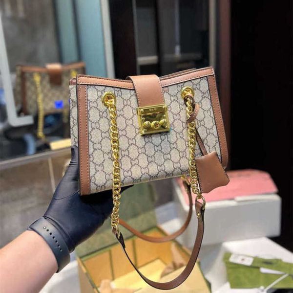 

new luxury 2023 factory direct sales g family sylvie underarm wine god padlock chain saddle single shoulder bag for men and women