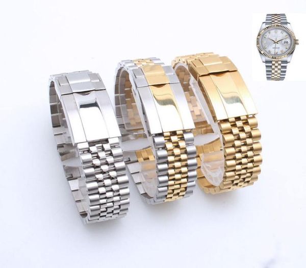 

20mm intermediate polishig solid steel strap curved end watch band strap bracelet stainless steel for submariner gmt greenwich to7699509, Black;brown