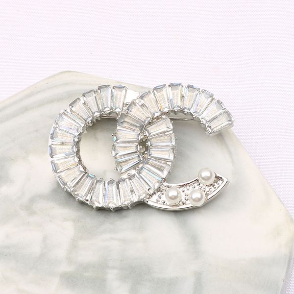 

20style brand designer double letter brooches women men luxury elegant brooch pin metal fashion jewelry accessories high quality, Gray