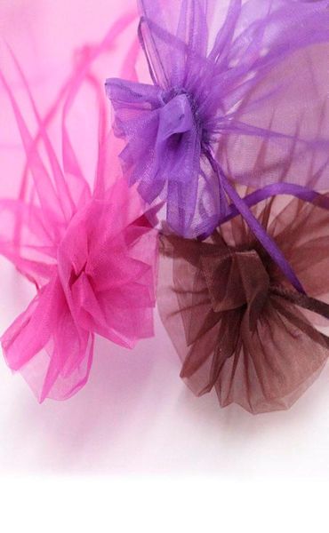 

jewelrys display 200pcslot 20x30cm classical large drawstring bags multi color solid transparent organza jewelry packaging bags g6766236, Black;white