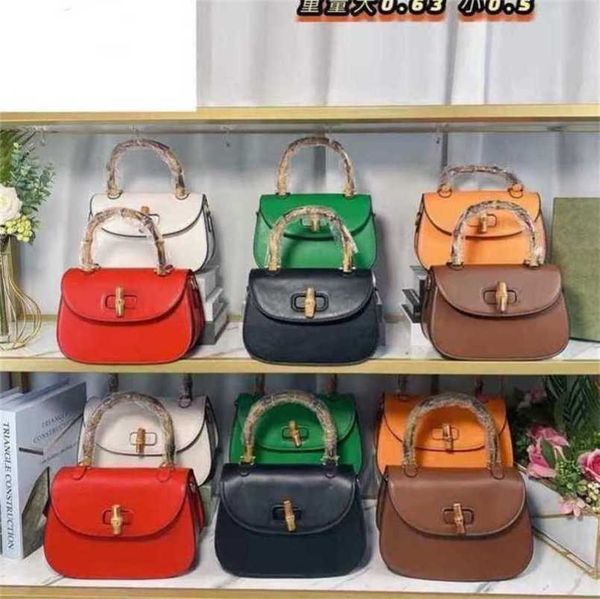 

2023 new luxury bags bamboo solid color shoulder messenger hand saddle