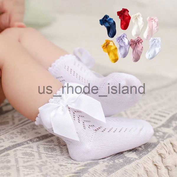 

kids 0-5years summer baby girls bows toddlers ankle sock kids soft cotton mesh sock spanish style children breathable x0727, Pink;yellow