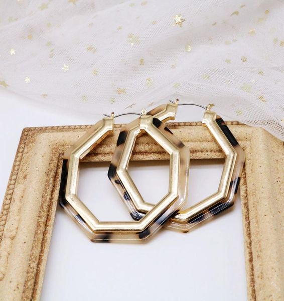 

new bihemia styles leopard print resin geometric exaggerate fashion trendy stud earring jewelry for women6856956, Golden;silver