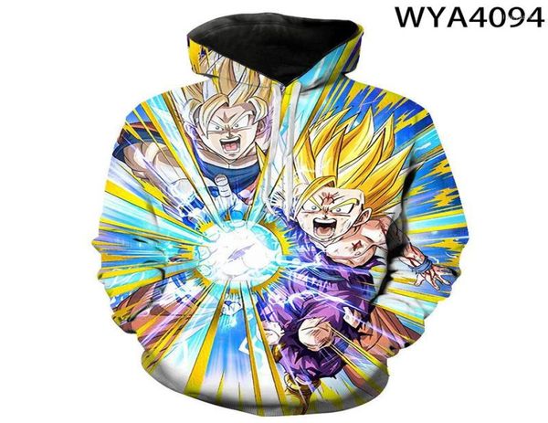 

men039s hoodies sweatshirts print cartoon anime dragon men women children pullover fashion boy girl kids dbz streetwear m4308398, Black