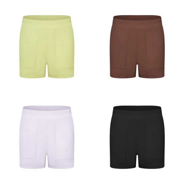 

lulu women's yoga high waist shorts sports casual shorts