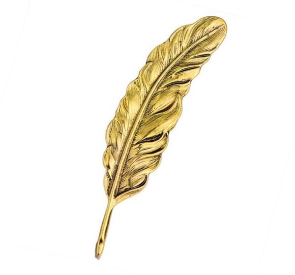 

2021 metal alloy leaf brooch feather pins antique silvergold plated suit accessories woman men lapel pin brooch jewe3545514, Gray