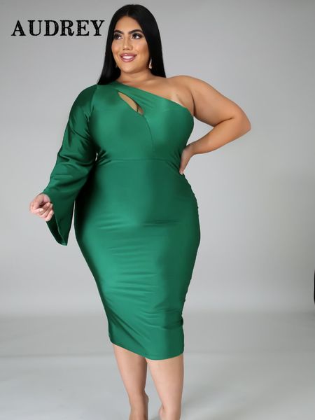 

plus size dresses size women dress bodycon elegant cut out evening party one shoulder birthday club outfit 2023 summer 230727, Black