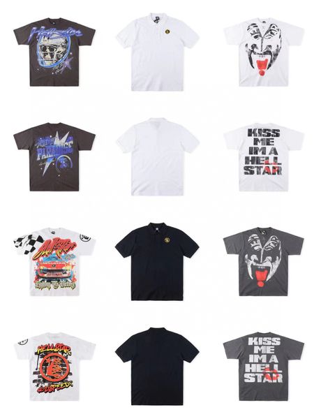 

mens t shirts women luxurys designers shirt fashion hellstar highway to victory race car tee men casual short sleeves street designer top, White;black