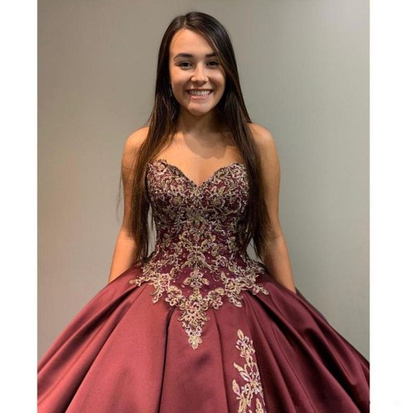 

vintage quinceanera dresses lace beaded burgundy prom dresses sweetheart ball gown satin tulle evening party gowns sweet 16 dress7644715, Blue;red