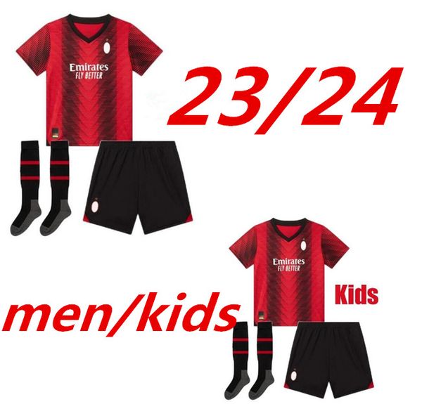 

ac milans 23 24 soccer jerseys football shirt 2023 2024 maglia milano kids kit home maglie da calcio training away 3rd fan player version ib, Black;yellow
