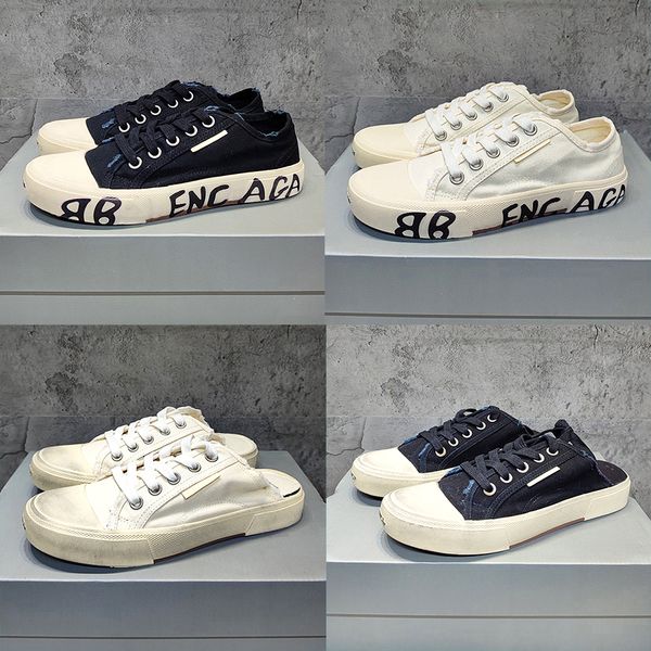 

luxury designer shoes paris casual canvas shoes vintage classic black and white red water dyed high low half trailer canvas shoes1