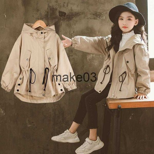 

jackets girls coat jacket cotton outwear windbreak 2023 khaki spring autumn outdoor teenagers children's clothing j230728, Blue;gray