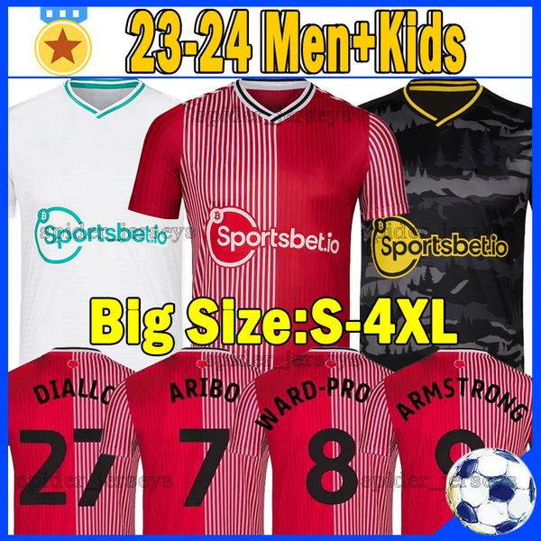 

2023 2024 south ampton soccer jerseys 22 23 a. armstrong adams lyanco walker-peters ward-prowse redmond football shirts men kids kits socks, Black;yellow