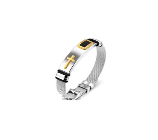 

punk bracelet for men length 165-210mm mesh strap band stainless steel black/ gold color male wrap bracelets gh8789087176
